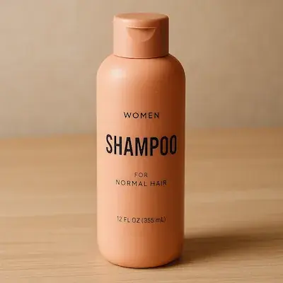Shampoo bottle photographed against a background