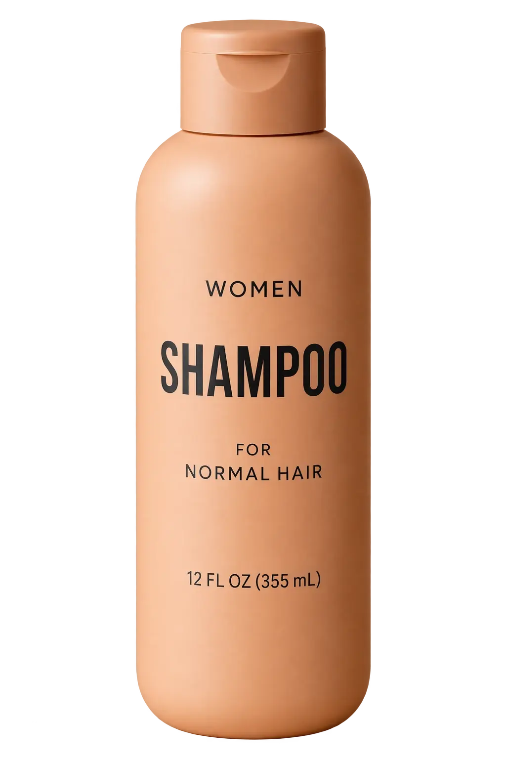 The same shampoo bottle isolated on a transparent background