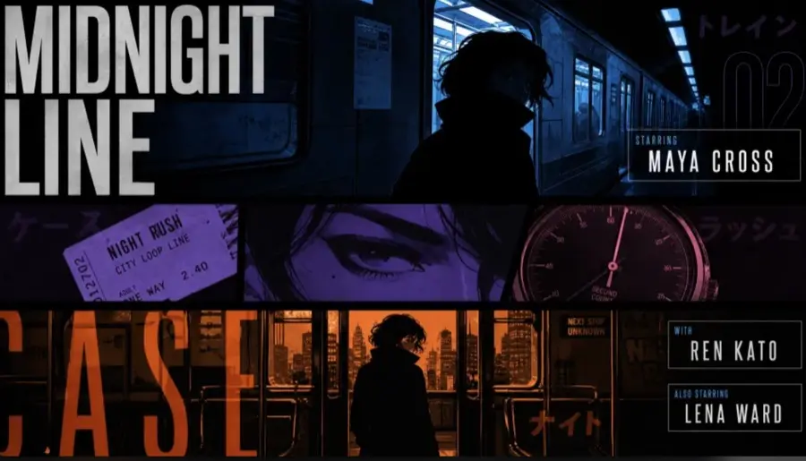 Style reference board 1 for the MIDNIGHT LINE title sequence