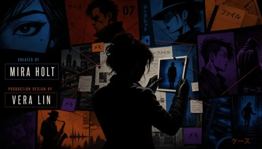 Style reference board 3 for the MIDNIGHT LINE title sequence